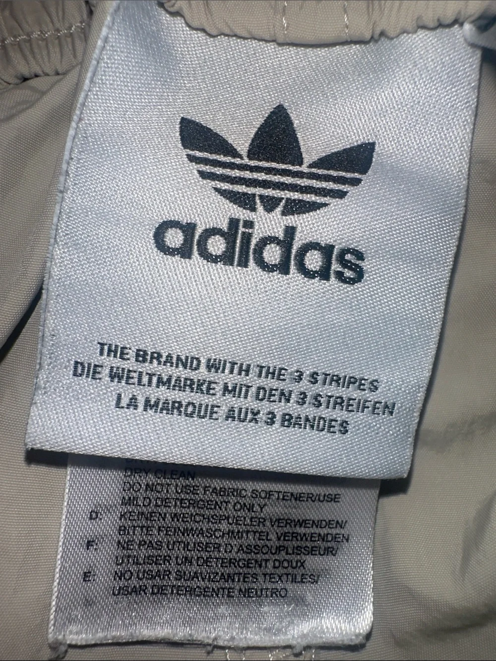 adidas Beige Athletic Shorts with Black 3-Stripes